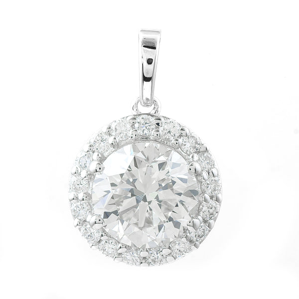 2.86 Carats Lab Grown Diamond 14K Gold Pendant