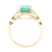 2.28 Ct Octagon Natural Emerald 14K Gold Ring