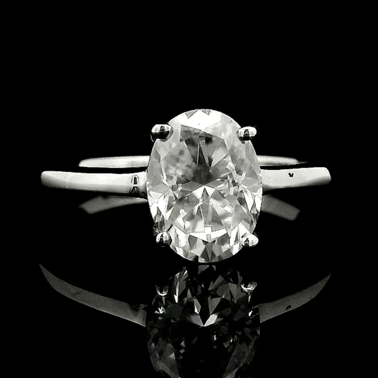 1.28 Ct Oval Moissanite 925 Sterling Silver Ring