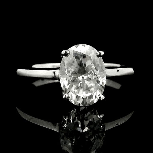 1.28 Ct Oval Moissanite 925 Sterling Silver Ring