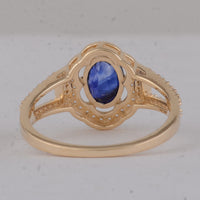 1.42 Ct Oval Sapphire 9K Gold Ring
