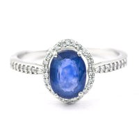 1.66 Ct Oval Mixed Cut Natural Sapphire 950 Platinum Ring