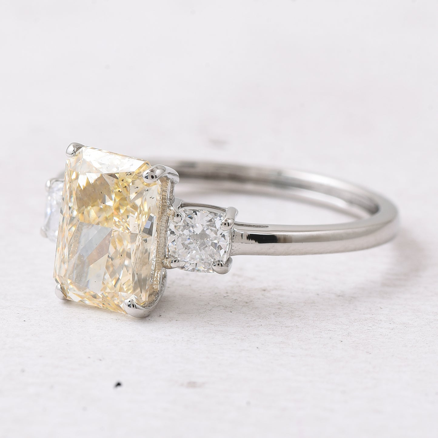 2.50 Ct Radiant Lab Grown Diamond 950 Platinum Ring