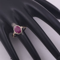 1.60 Ct Oval Mixed Cut Natural Ruby 14K Gold Ring