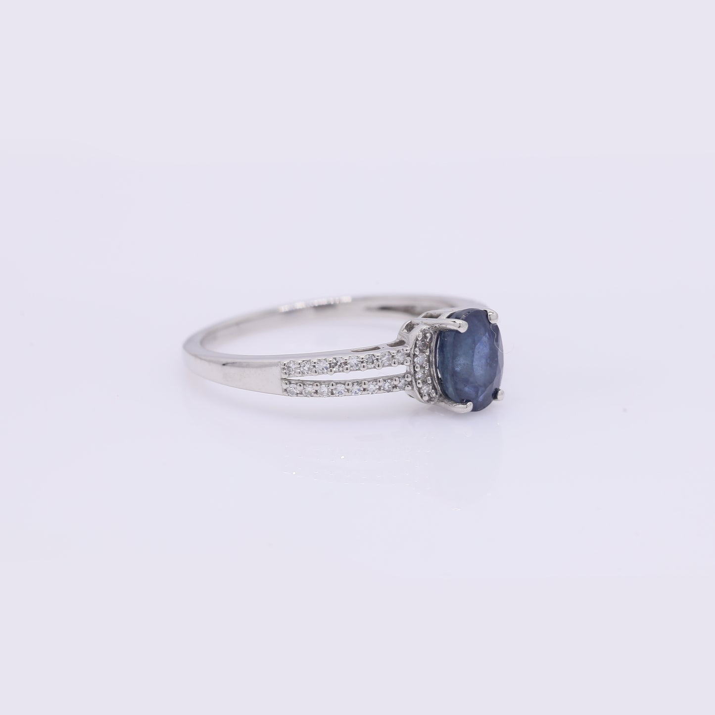 1.42 Ct Oval Mixed Cut Natural Sapphire 950 Platinum Ring