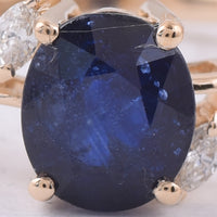 1.87 Ct Oval Natural Sapphire 14K Gold Ring
