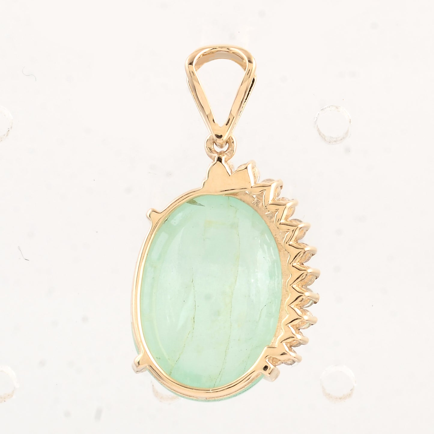 9.02 Ct Oval Emerald 14K Gold Pendant
