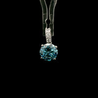 1.59 Carats Blue Lab Grown Diamond 14K Gold Pendant