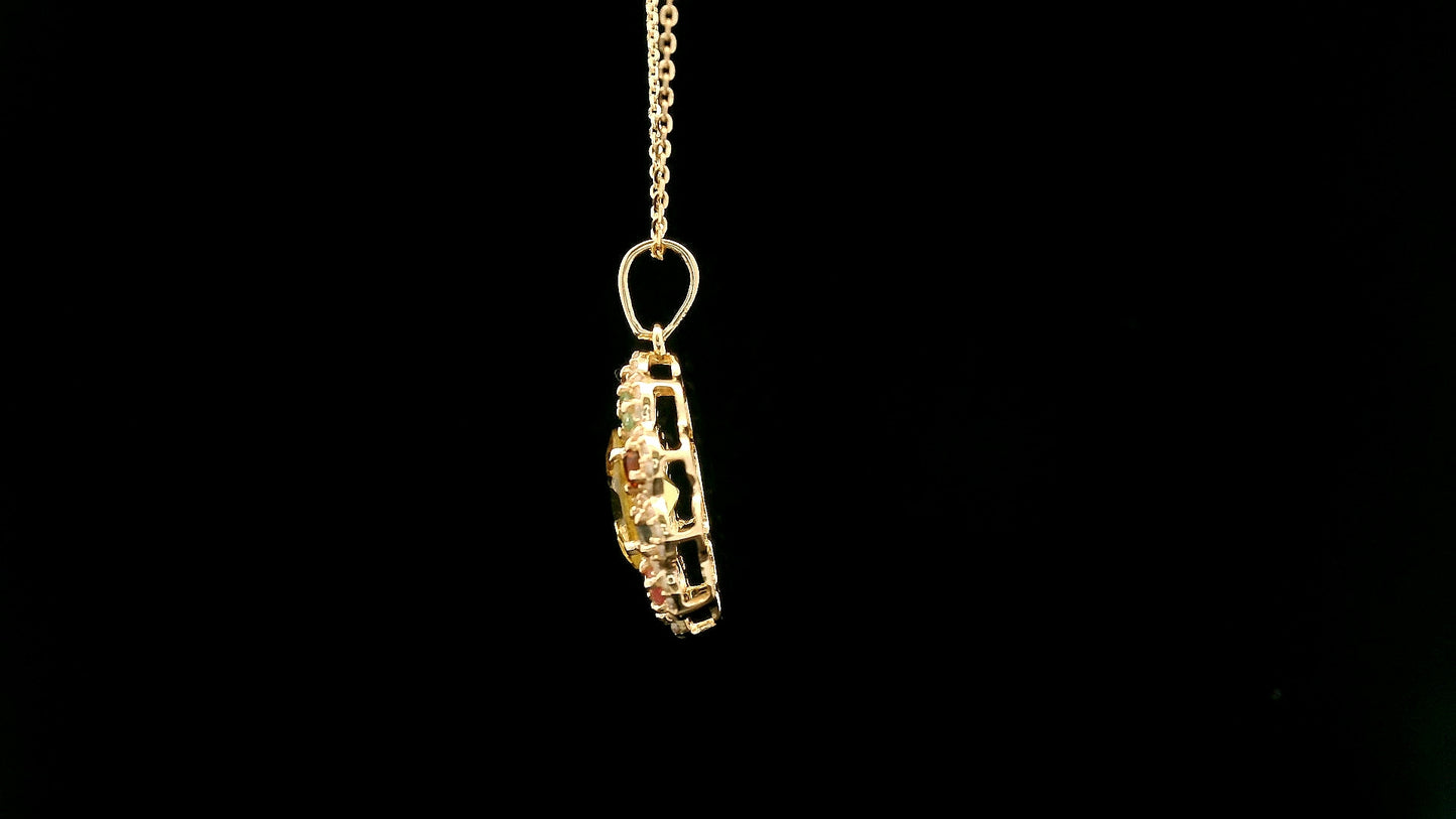 2.00 Ct Oval Tourmaline 14K Gold Pendant