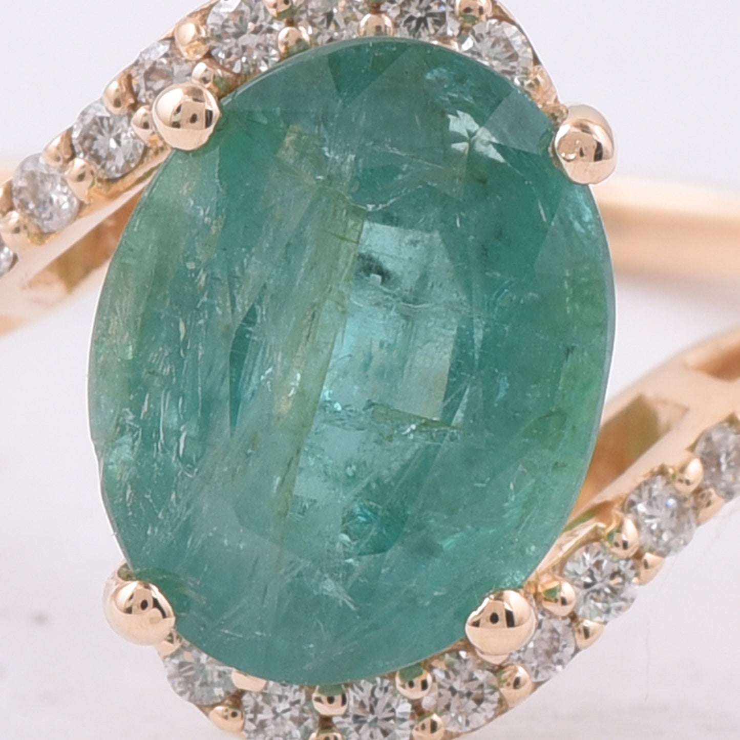 2.01 Ct Oval Natural Emerald 14K Gold Ring
