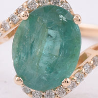 2.01 Ct Oval Natural Emerald 14K Gold Ring