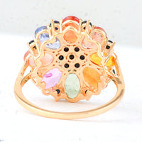 5.01 Ct Oval Multi Sapphire 14K Gold Ring