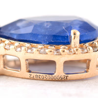 1.42 Ct Pear Mixed Cut Natural Sapphire 14K Gold Pendant