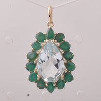 4.52 Ct Pear Aquamarine 9K Gold Pendant
