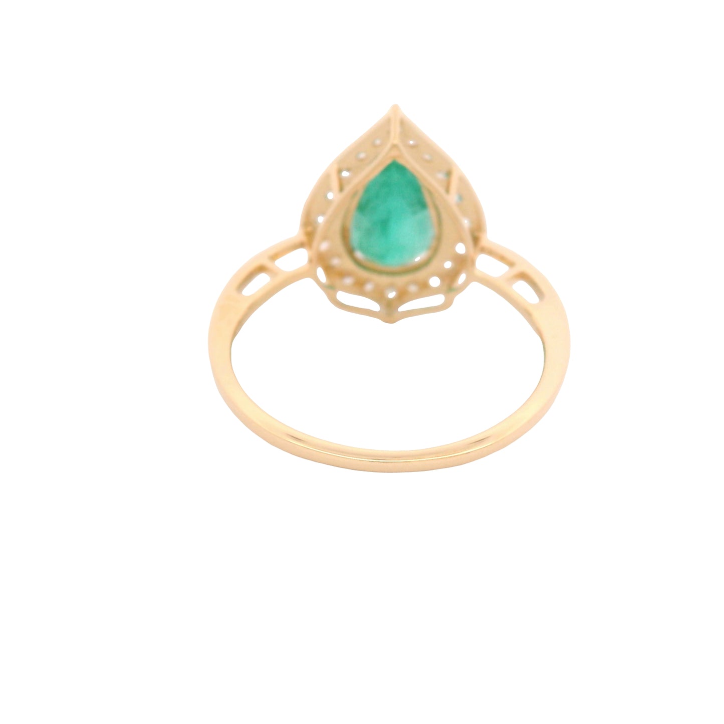 2.36 Ct Pear Emerald 14K Gold Ring