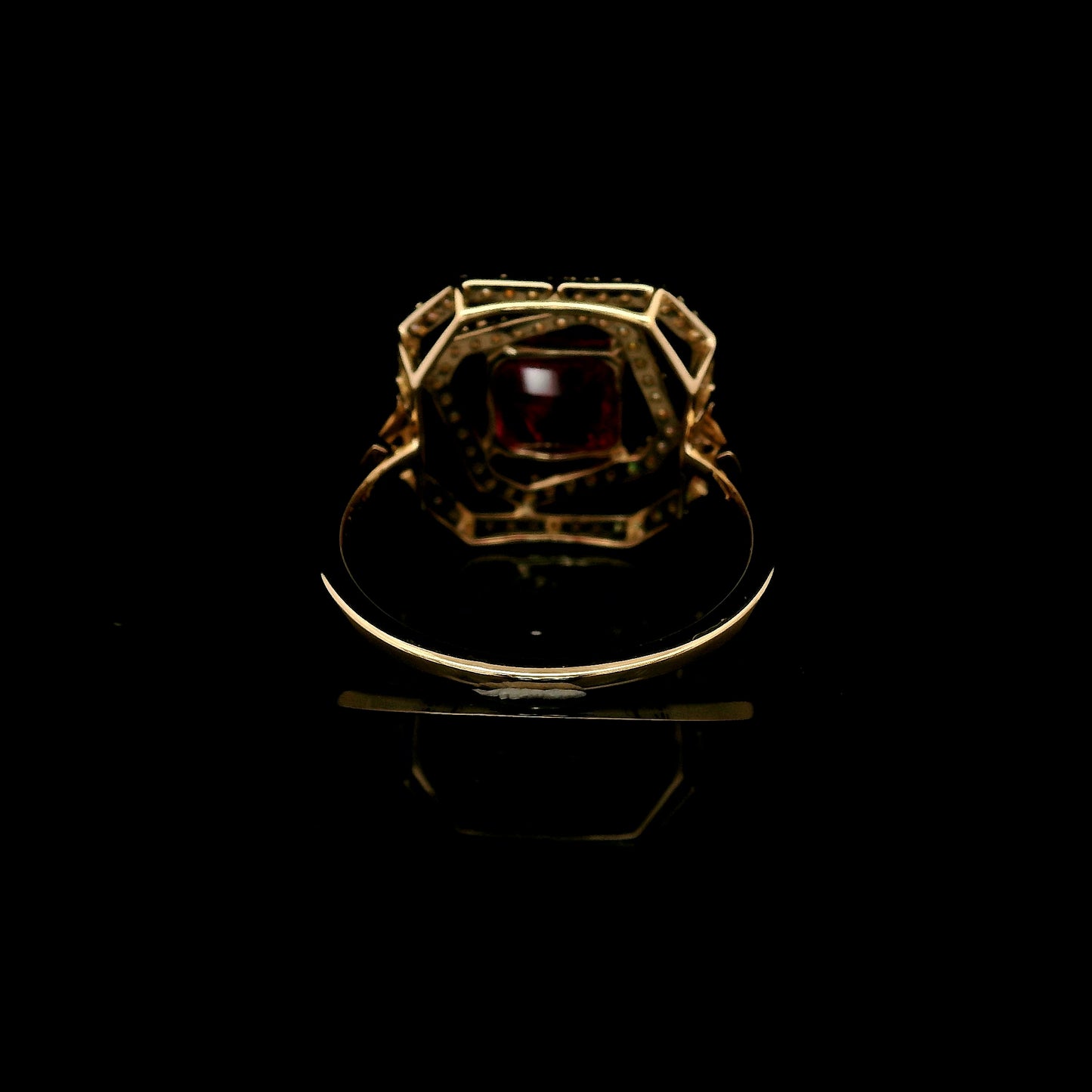 1.84 Ct Square Emerald Cut Lab Grown Ruby 14K Gold Ring