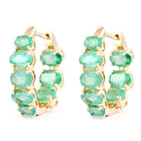 4.87 Carat Oval Mixed Cut Natural Beryl Emerald 14K Gold Earrings