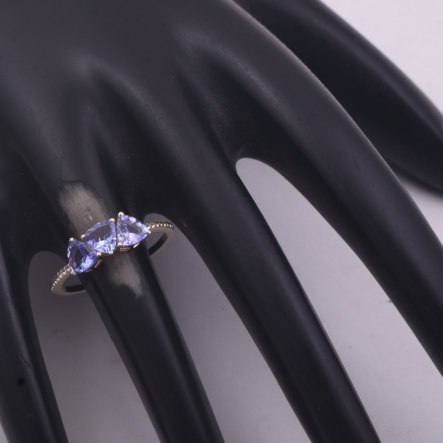 1.13 Ct Trillion Tanzanite 9K Gold Ring