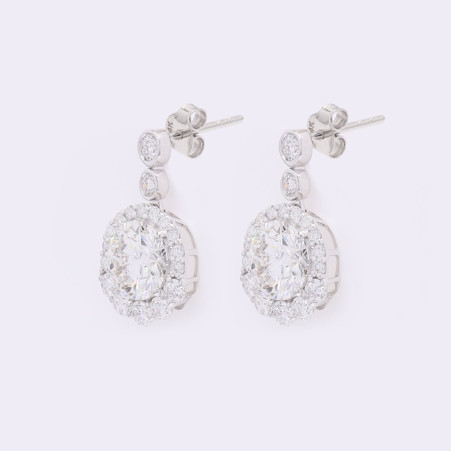 4.21 Carats Lab Grown Diamond 14K Gold Earrings