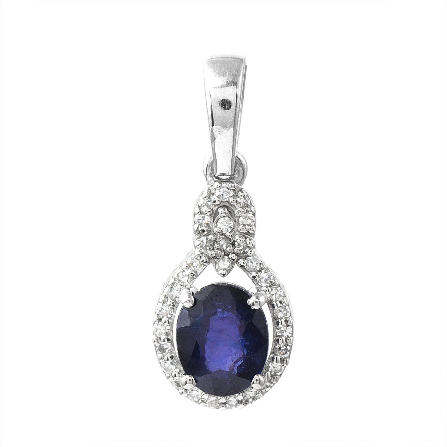 1.11 Ct Oval Sapphire 950 Platinum Pendant