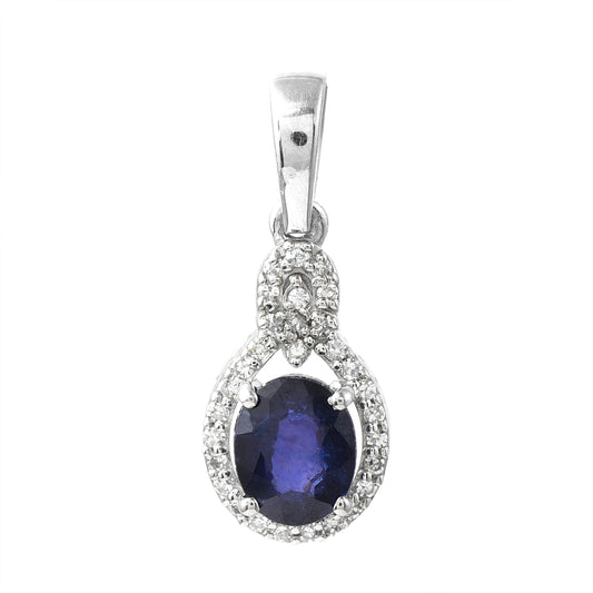 1.11 Ct Oval Sapphire 950 Platinum Pendant