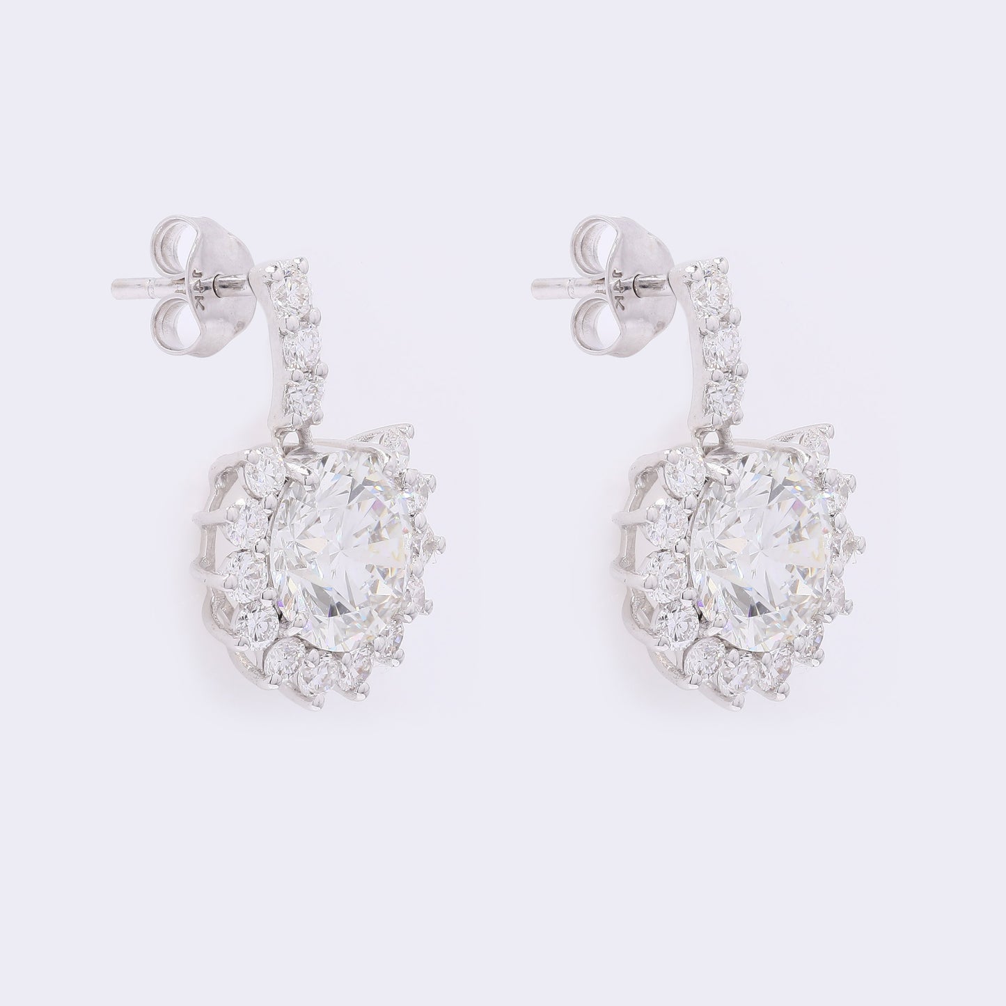 4.07 Carats Lab Grown Diamond 14K Gold Earrings