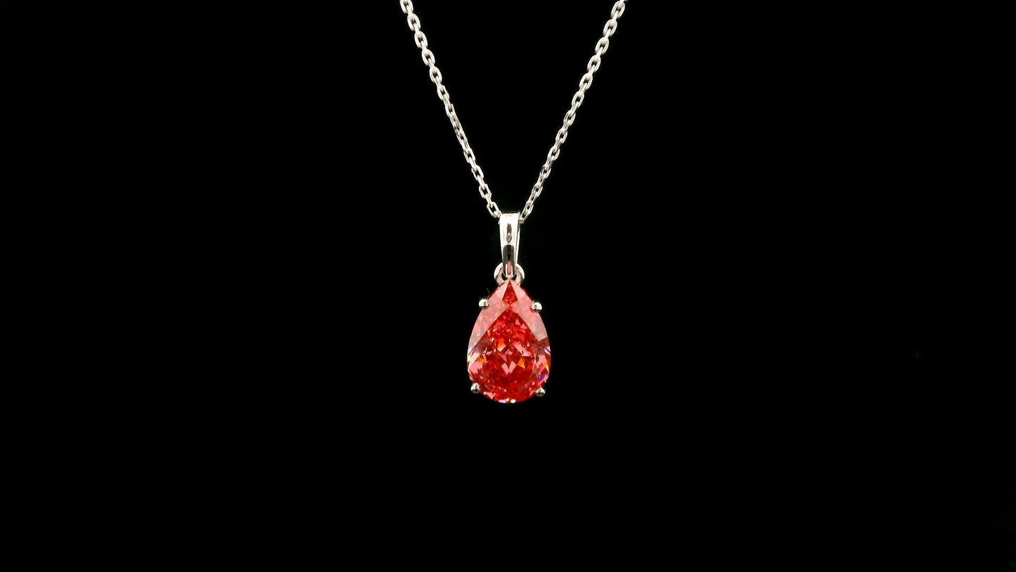 2.05 Carats Pink Lab Grown Diamond 14K Gold Pendant