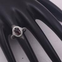 1.57 Ct Oval Cabochon Cut Natural Pink Tourmaline 950 Platinum Ring