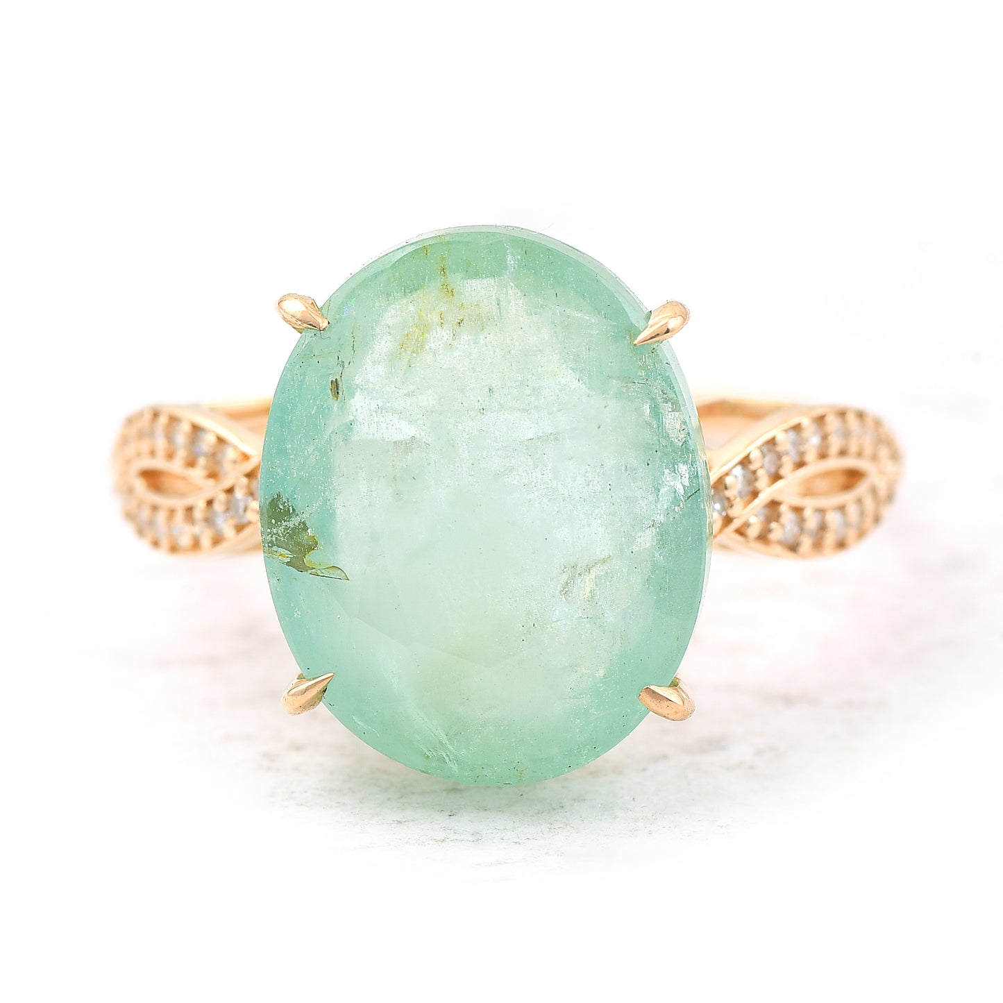 8.04 Ct Oval Emerald 14K Gold Ring