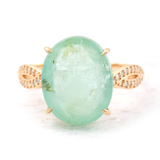 8.04 Ct Oval Emerald 14K Gold Ring