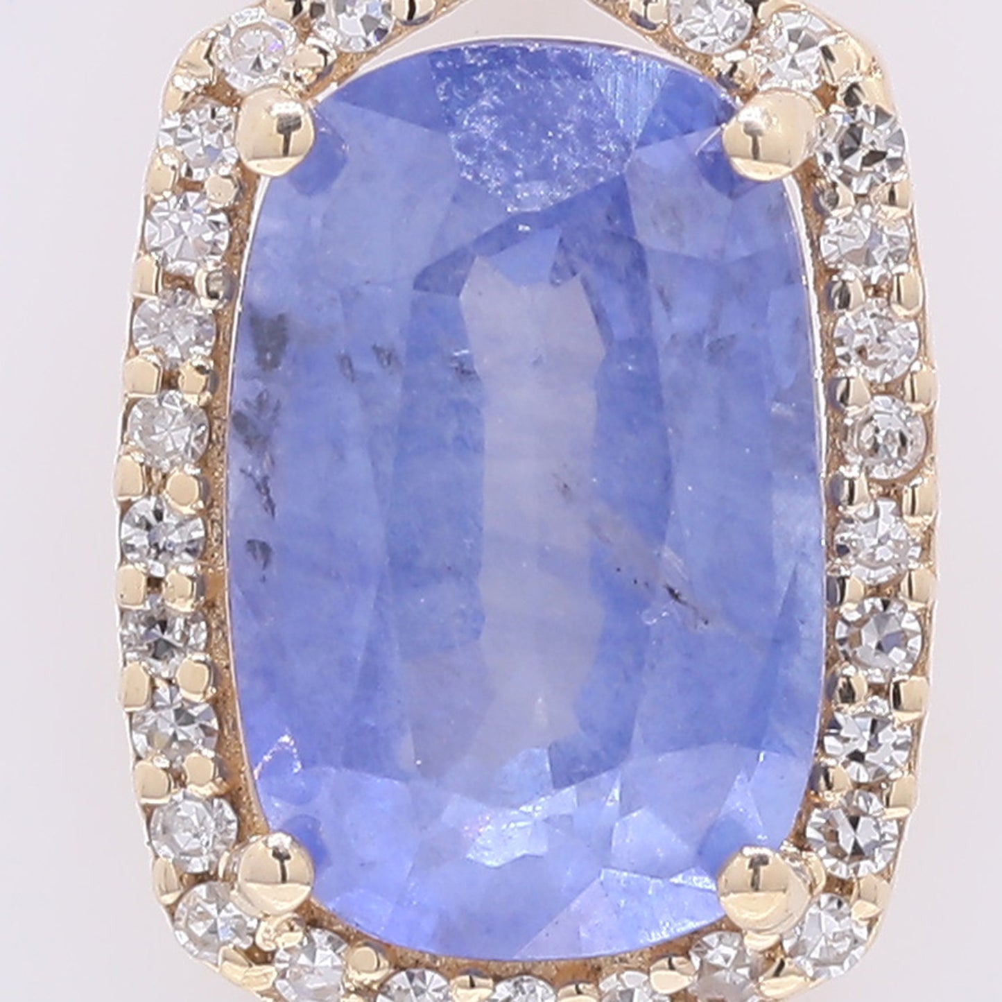 2.65 Ct Cushion Mixed Cut Natural Sapphire 14K Gold Pendant