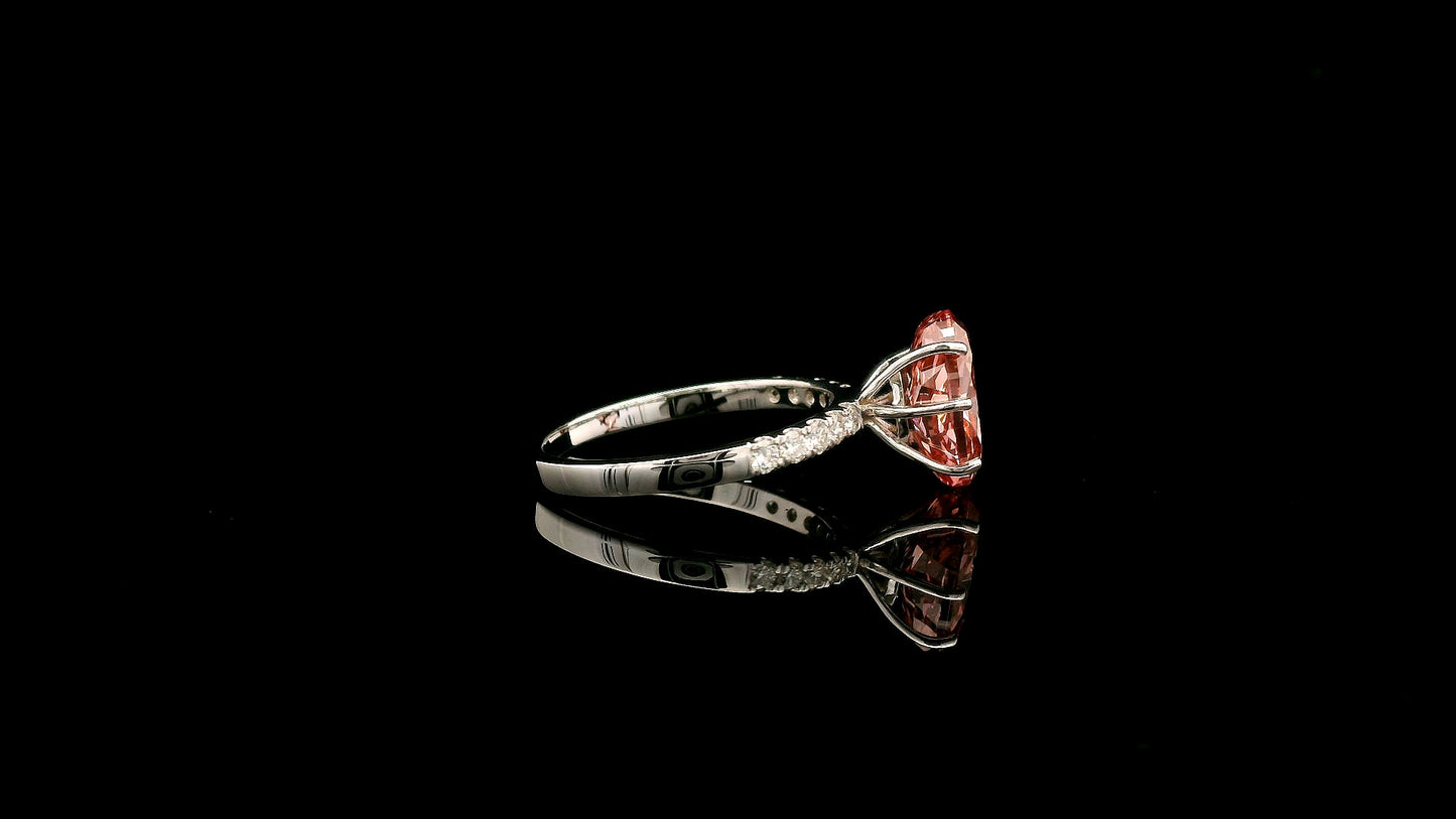 3.29 Carats Pink Lab Grown Diamond 14K Gold Ring