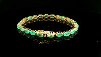 10.70 Ct Oval Emerald 14K Gold Bracelet