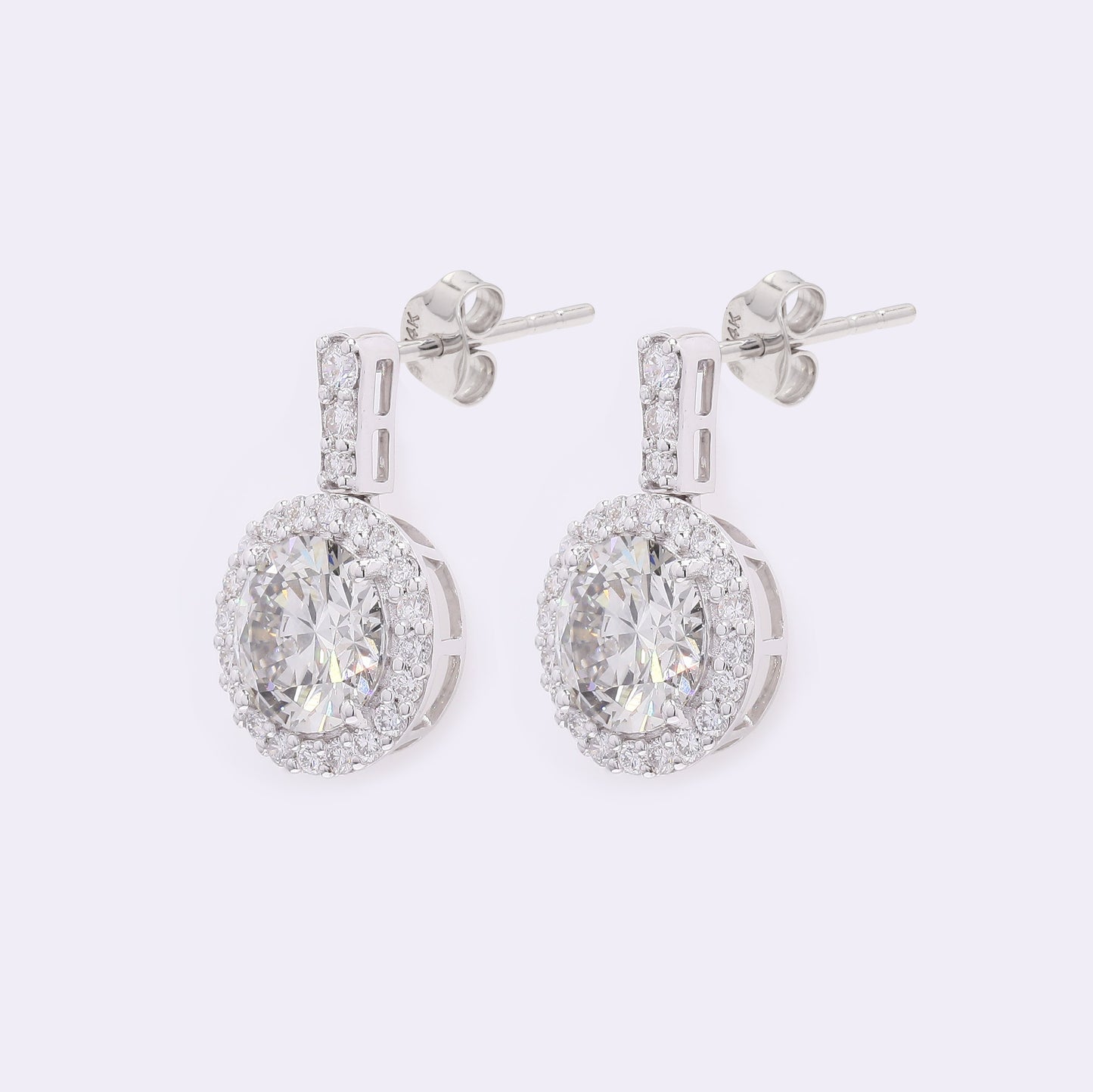 3.81 Carats Lab Grown Diamond 14K Gold Earrings
