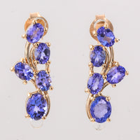 2.24 Ct Oval Natural Tanzanite 14K Gold Earrings