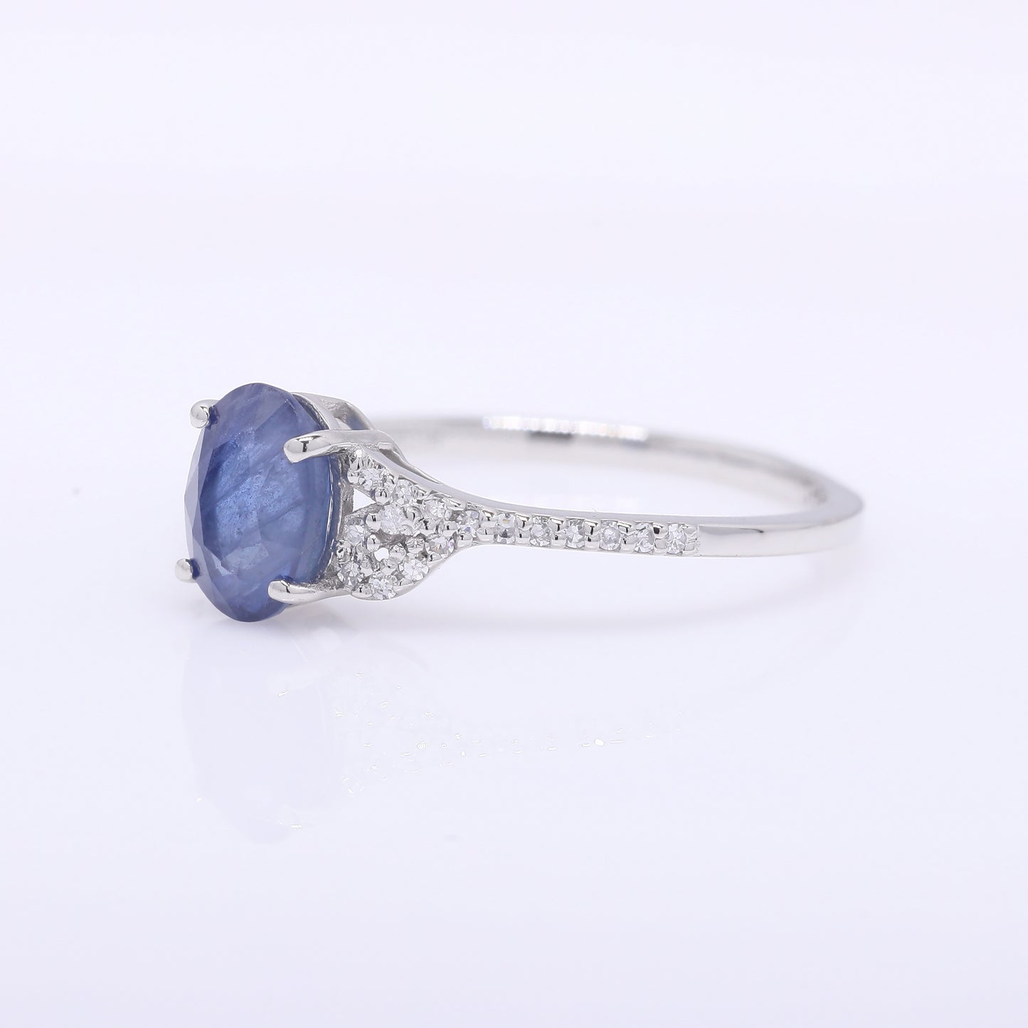 1.34 Ct Oval Mixed Cut Natural Sapphire 950 Platinum Ring