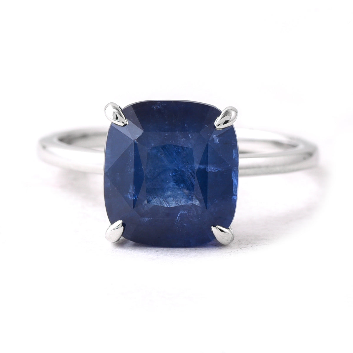 6.28 Ct Cushion Blue Sapphire 950 Platinum Ring
