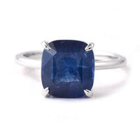 6.28 Ct Cushion Blue Sapphire 950 Platinum Ring