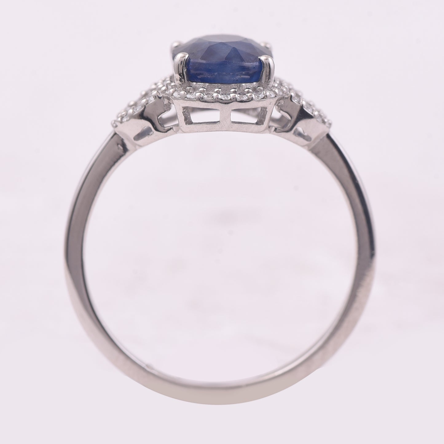2.20 Ct Oval Mixed Cut Natural Sapphire 950 Platinum Ring