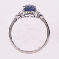 2.20 Ct Oval Mixed Cut Natural Sapphire 950 Platinum Ring