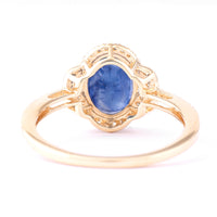 3.03 Ct Oval Mixed Cut Natural Sapphire 14K Gold Ring
