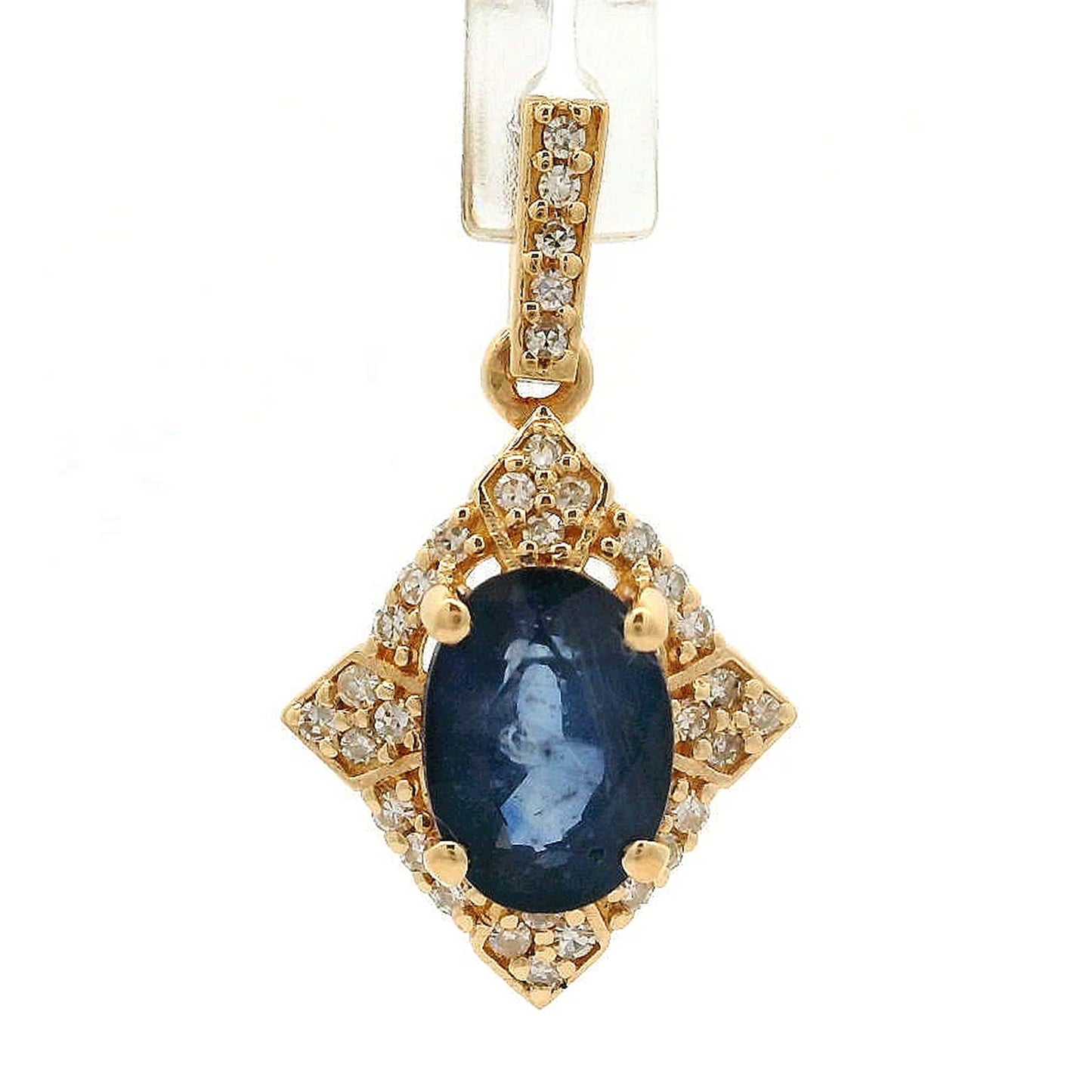 1.33 Ct Oval Sapphire 14K Gold Pendant