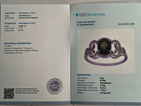 2.15 Ct Oval Mixed Cut Natural Green Sapphire 950 Platinum Ring