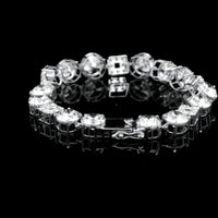 28.51 Ct Round Lab Grown Diamond 14K Gold Bracelet
