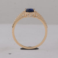 1.59 Ct Oval Sapphire 9K Gold Ring