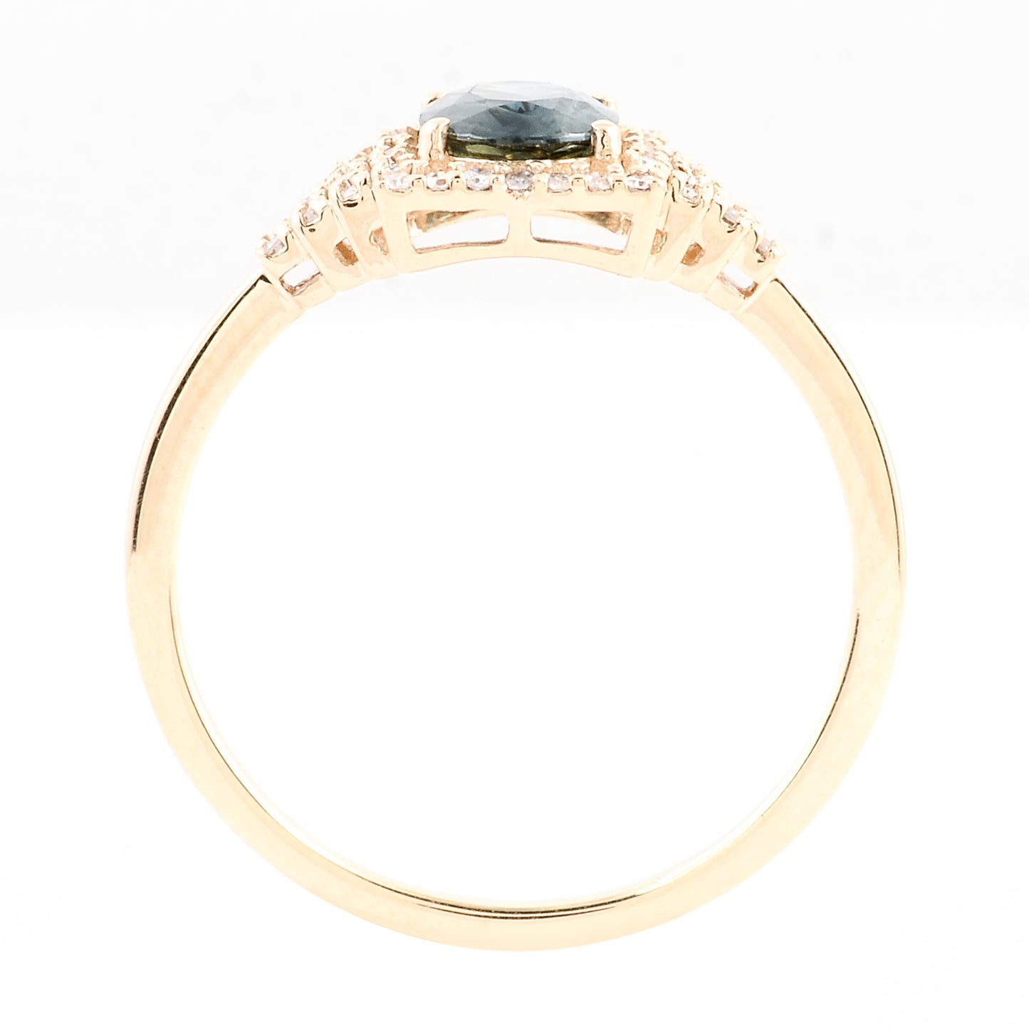 1.05 Ct Oval Mixed Cut Natural Corundum Sapphire 14K Gold Ring