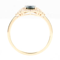 1.05 Ct Oval Mixed Cut Natural Corundum Sapphire 14K Gold Ring