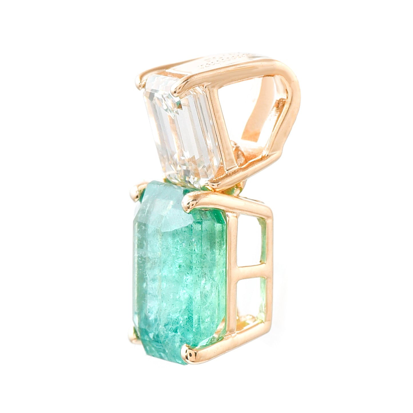 2.07 Ct Octagon Emerald 14K Gold Pendant