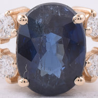 2.00 Ct Oval Natural Sapphire 14K Gold Ring