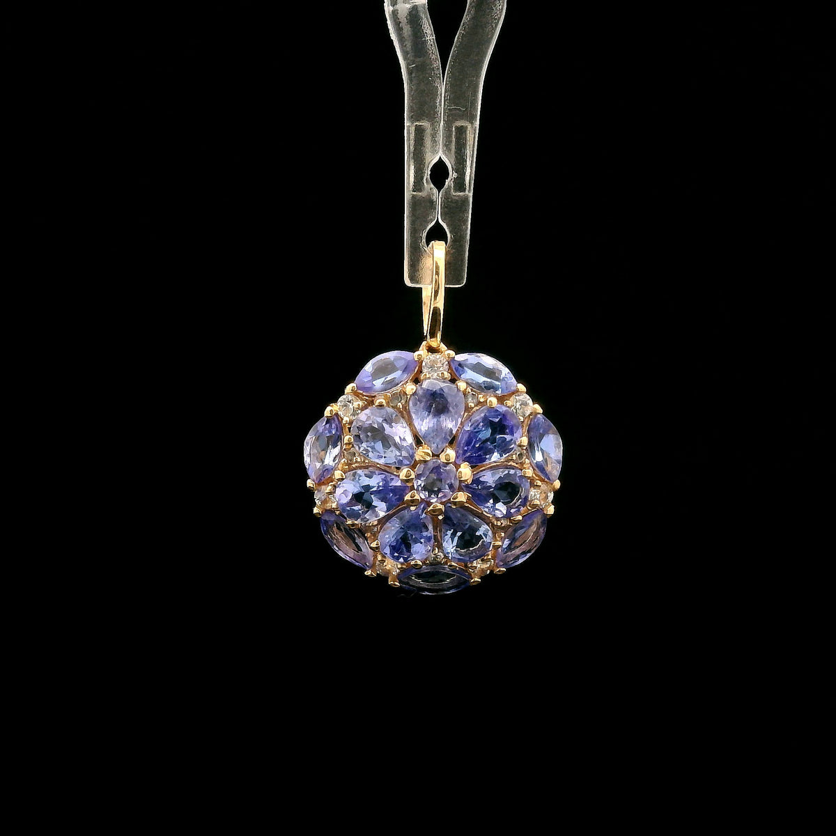 1.61 Ct Round Tanzanite 14K Gold Pendant